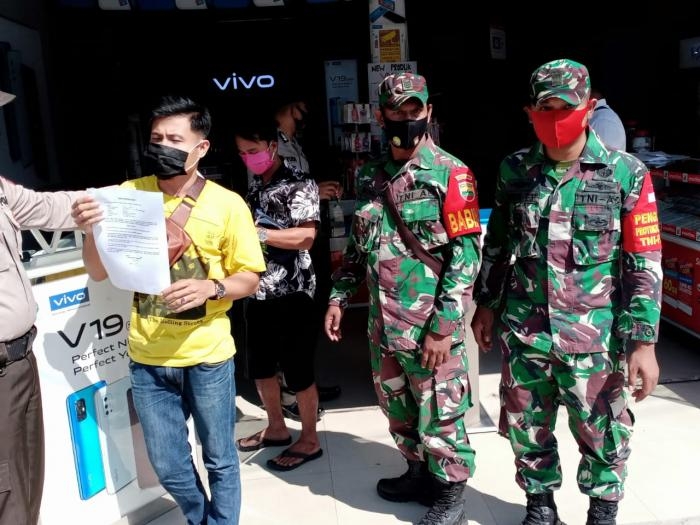 Anggota Danramil 09/Minas kembali terapkan Gakplin protokol kesehatan