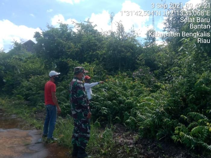 Antisipasi Titik Api, Babinsa Desa Selatbaru Serda Armansyah Kembali Gelar Patroli Karlahut