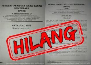 Info Kehilangan Surat Tanah Atas Nama Bukhori, HS