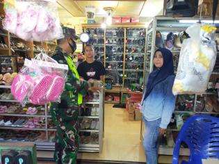 Cegah Penyebaran Covid 19, Anggota Koramil 09 Minas Gelar Patroli Prokes