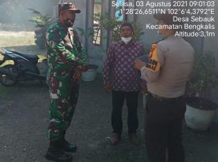 Serka Yanuswar Ingatkan Warga Desa Sebauk Ikuti Aturan Prokes