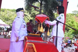 Sang Saka Berkibar Megah, Paskibraka Bengkalis Tunaikan Tugas Dengan Baik