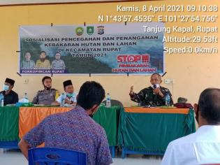 Cegah Karlahut, Komandan Koramil 5 Rupat Kapten Inf. Sagino Gelar Komsos 