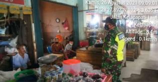 Serda Mustaqim Terapkan Aturan Prokes di Pasar Terubuk Bengkalis