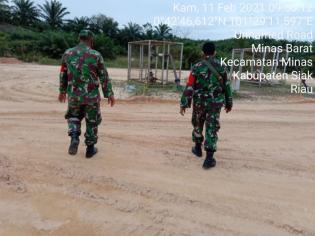 Babinsa Koramil 09 Minas Makin Gencar Lakukan Patroli di Objek Vital Nasional