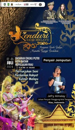 Jefri Al Malay Siap Tampil di Kenduri Seni Melayu 2026 Batam