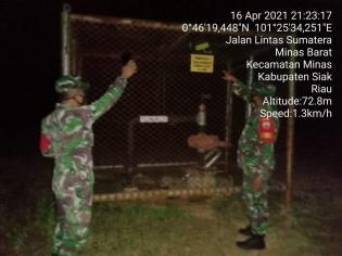 Jaga Area 3 PT CPI, Babinsa Kampung Minas Barat Kembali Gelar Patroli Wilayah