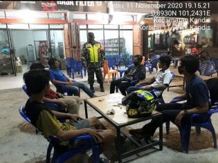 Anggota Danramil 11/Pwk Kandis Kembali Gelar Patroli Gakplin Protokol Kesehatan.